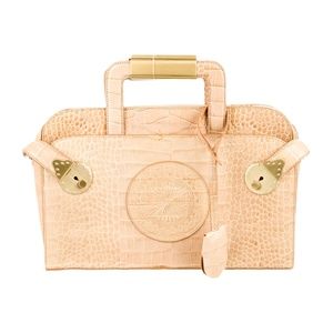 ZAC POSEN EMBOSSED LEATHER HANDLE BAG